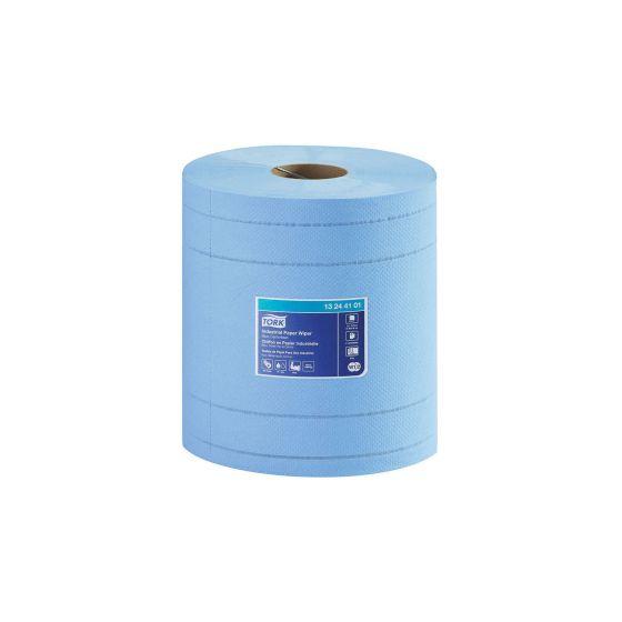 Tork® 13244101 Industrial Centerfeed Paper Wiper, 10.4 in Dia x 492.19 ft L x 11 in W, 375, Blue, 4 Plys