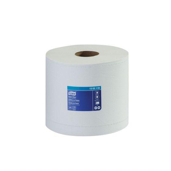 Tork® 130211B Centerfeed Paper Wiper, 11.3 in Dia x 866.67 ft L x 9 in W, 800, White, Centerfeed, 2 Plys