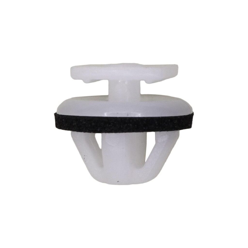 Moulding Clip with Sealer, White Nylon
