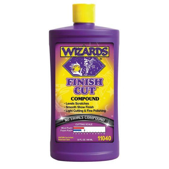 WIZARDS® FINISH CUT™ 11040 One Step Compound, 32 oz Bottle, High-Gloss, Off-White, Liquid