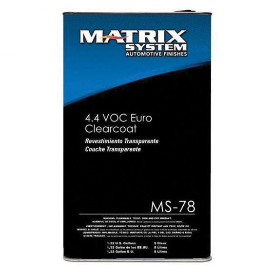 MATRIX MS-78-L05 4.4 VOC Euro Urethane Clearcoat, 5 L Can, 68.6 g/L VOC, 2:1 Mixing