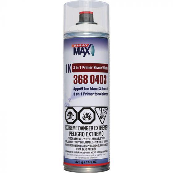 SprayMax® 3680403 3 in 1 Primer, 500 mL Aerosol Can, Matte White, 5.4 to 8.1 sq-ft Coverage