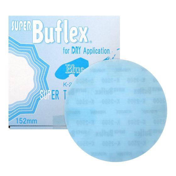 Super Buflex 193-1506, 6 in Disc 2500 Grit, Blue, Dry, Hook and Loop, No Holes (25 Per Box)