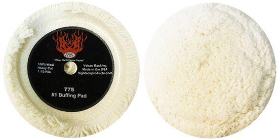 High Teck™ 775 Buffing Pad, 7.5 in Dia x 1.5 in in THK, 100% Wool, Hook and Loop