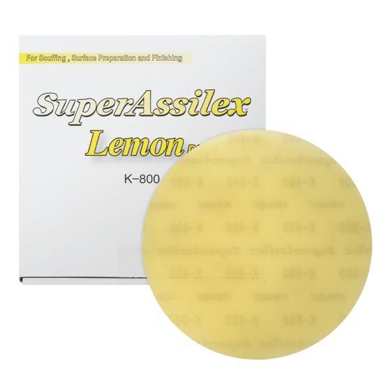 Super Assilex 193-1510 Sanding Disc, 6 in Dia, K800 Grit, Lemon, No Holes (25 Per Box)
