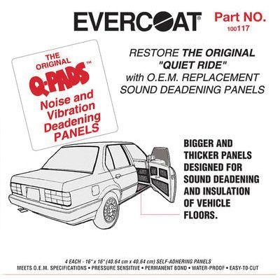 EVERCOAT® Q-Pad™ 100117 Sound Deadening Panel, 16 x 16 in, Fiberglass, Black