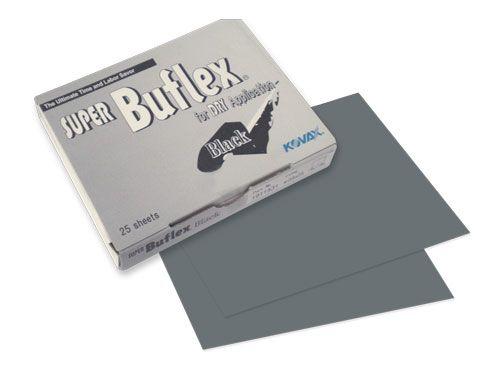KOVAX® Super Buflex® 191-1531 Super-Tack Buflex Sheet, 130 mm W x 170 mm L, 3000 Grit, K-3000 Grade, Black (25 Per Box)