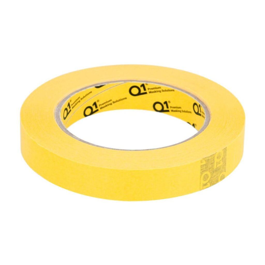Q1® MTQ118 Premium Masking Tape, 3/4", 125 um THK, 48/case, Sun Yellow