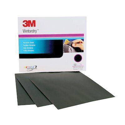 Imperial™ Wetordry™ 02032 401Q Series Abrasive Sheet, 9 in W x 11 in L, 1500 Grit, Fine Grade, Black