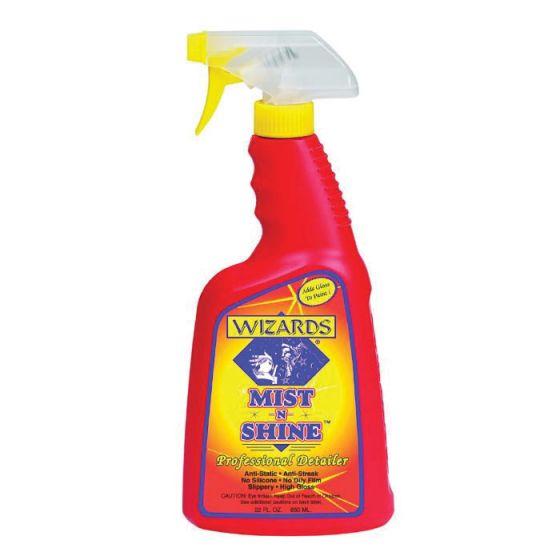WIZARDS® MIST-N-SHINE® 01214 High-Gloss Professional Car Detailer and Surface Cleaner, 22 oz Spray Bottle, Pink