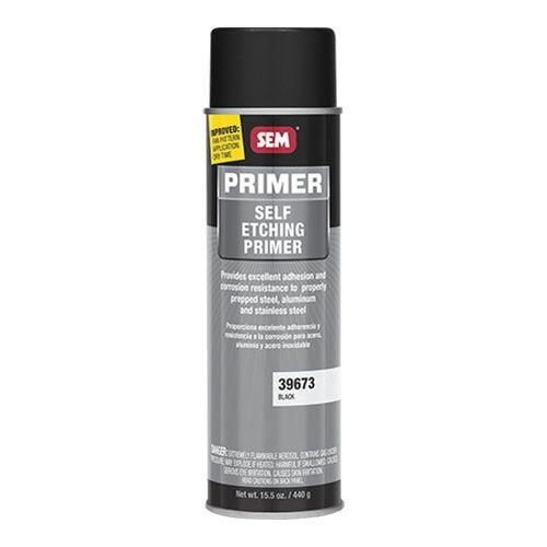 SEM® 39673 Self-Etching Primer, 20 oz Aerosol Can, Black, 59.53% VOC