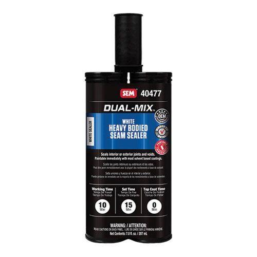 Dual-Mix™ 40477 Heavy Bodied 2-Component Seam Sealer, 7 oz Cartridge, Liquid, White, 1 hr at 70 deg F Curing