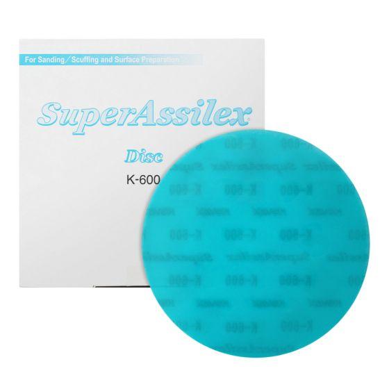 Super Assilex 193-1518 Sanding Disc, 6 in Dia, K600 Grit, Sky, No Holes (25 Per Box)